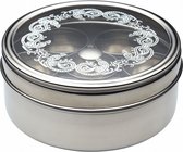 kruidenbox Masala Dabba 17 cm RVS zilver 8-delig