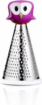 multi-rasp uil 21,5 cm RVS zilver/paars