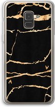 Case Company® - Samsung Galaxy A8 (2018) hoesje - Gouden marmer - Soft Cover Telefoonhoesje - Bescherming aan alle Kanten en Schermrand