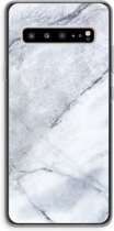 Case Company® - Samsung Galaxy S10 5G hoesje - Witte marmer - Soft Cover Telefoonhoesje - Bescherming aan alle Kanten en Schermrand