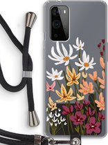 Case Company® - OnePlus 9 Pro hoesje met Koord - Painted wildflowers - Telefoonhoesje met Zwart Koord - Bescherming aan alle Kanten en Over de Schermrand
