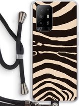 Case Company® - Oppo A94 5G hoesje met Koord - Arizona Zebra - Telefoonhoesje met Zwart Koord - Bescherming aan alle Kanten en Over de Schermrand