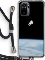 Case Company® - Xiaomi Redmi Note 10 Pro hoesje met Koord - Alone in Space - Telefoonhoesje met Zwart Koord - Bescherming aan alle Kanten en Over de Schermrand