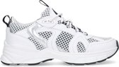 Manfield - Dames - Witte dad sneakers met zilvekleurige details - Maat 38