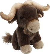 Pluche bruine bizon knuffel 18 cm - Bizons dieren knuffels - Speelgoed voor kinderen
