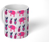 Mok - Koffiemok - Ananas - Olifant - Design - Mokken - 350 ML - Beker - Koffiemokken - Theemok