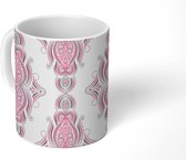 Mok - Koffiemok - Vintage - Bohemian - Roze - Patronen - Mokken - 350 ML - Beker - Koffiemokken - Theemok