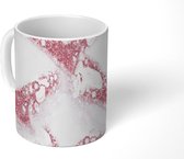 Mok - Rose - Marmer print - Patronen - Wit - Mokken - 350 ML - Beker - Uitdeelcadeautjes