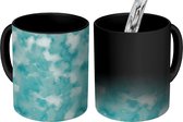 Magische Mok - Foto op Warmte Mokken - Waterverf - Turquoise - Patronen - Magic Mok - Beker - 350 ML - Uitdeelcadeautjes