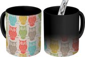 Magische Mok - Foto op Warmte Mokken - Koffiemok - Patronen - Uil - Vogels - Magic Mok - Beker - 350 ML - Theemok