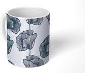 Mok - Koffiemok - Bloemen - Retro - Zwart Wit - Design - Mokken - 350 ML - Beker - Koffiemokken - Theemok