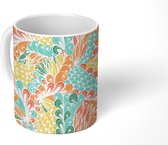 Mok - Design - Abstract - Bladeren - Mokken - 350 ML - Beker - Uitdeelcadeautjes