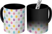 Magische Mok - Foto op Warmte Mokken - Koffiemok - Cupcake - Regenboog - Design - Patisserie - Magic Mok - Beker - 350 ML - Theemok