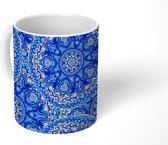 Mok - Koffiemok - Patronen - Blauw - Mandala - Mokken - 350 ML - Beker - Koffiemokken - Theemok