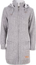 Gebreid Wollen Dames Vest van Schapenwol met Polyester Fleece voering en vaste capuchon - SHAKALOHA - W Brizo ZH Grey XL.