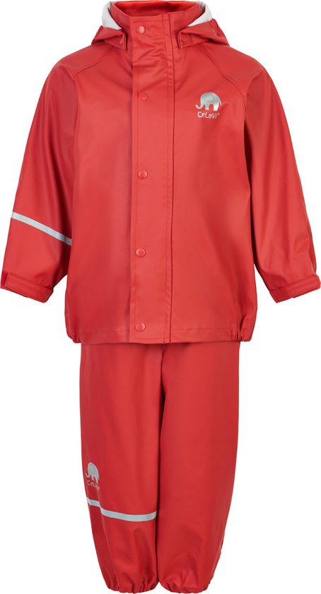 Celavi Rainsuit Basic Junior Polyester Rouge 2 pièces Taille 90