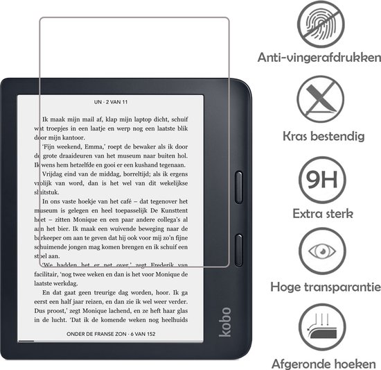 Screenprotector - Geschikt voor - Kobo Libra 2 - Screenprotector Bescherm Glas Gehard Screen Protector - 2 Stuks van Bol.com — afbeelding 3