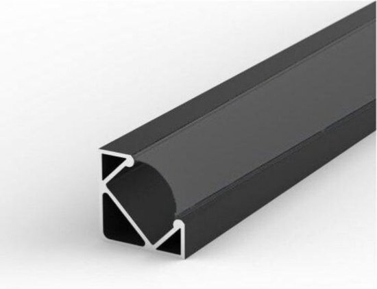 Profilé aluminium 2m angle noir pour ruban LED cache noir opaque