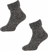 huissokken wol/polyamide zwart 2-pack maat 43-46