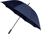 golfparaplu Windproof handopening 130 cm donkerblauw