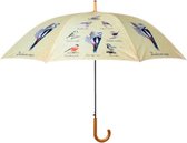 paraplu Vogels 120 x 95 cm polyester beige
