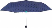 paraplu stippen dames 97 cm microfiber donkerblauw