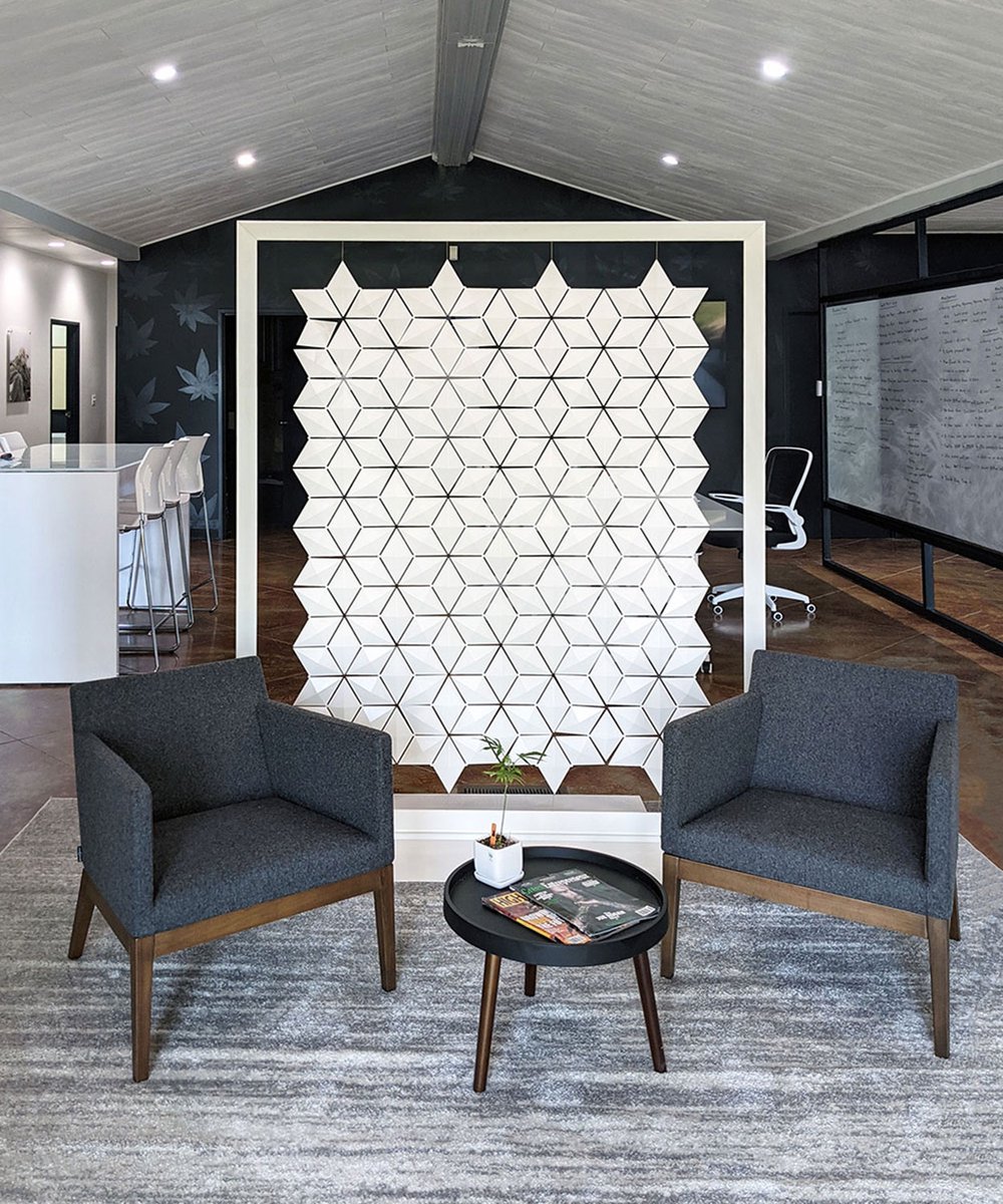 Witte bamboe scheidingswand 250 x 165 cm