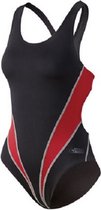 badpak Competition dames polyester zwart/rood maat 44