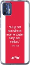 6F hoesje - geschikt voor Motorola Moto G9 Plus -  Transparant TPU Case - AFC Ajax Quote Johan Cruijff #ffffff