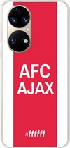 6F hoesje - geschikt voor Huawei P50 -  Transparant TPU Case - AFC Ajax - met opdruk #ffffff