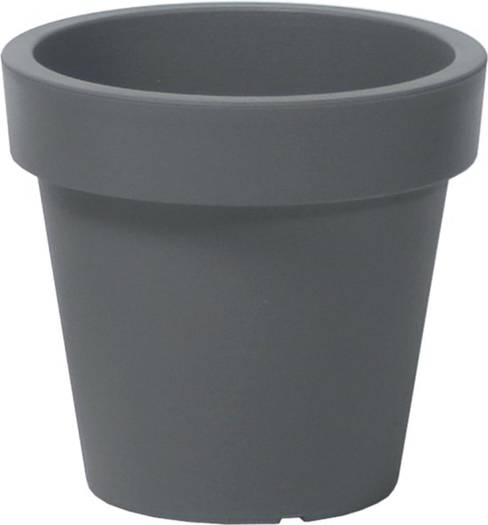 Basic plantenpot/bloempot kunststof dia 16 cm/hoogte 14.5 cm steengrijs voor binnen/buiten