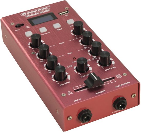 OMNITRONIC Mengpaneel Audio mixer GNOME202P Mini Mixer red