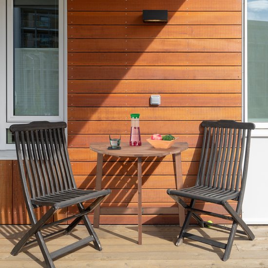 Relaxdays klaptafel halfrond - inklapbare balkontafel muur - houten tafel buiten - terras - Relaxdays