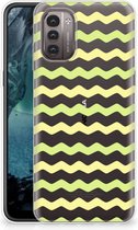Siliconen Back Cover Nokia G21 | G11 GSM Hoesje Waves Yellow