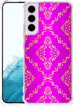 GSM Hoesje Geschikt voor Samsung Galaxy S22 Plus Leuk TPU Back Case met transparante rand Barok Roze