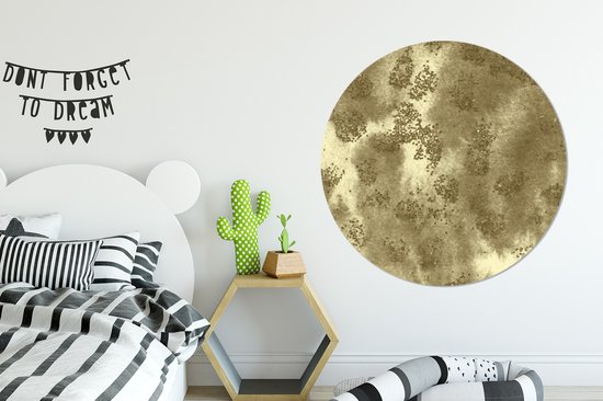 Wall Circle - Indoor Wall Circle - Goud - Glitter - Structure - ⌀ 140 cm - Décoration murale - Peintures Ronds