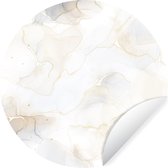 WallCircle - Stickers muraux - Cercle Papier Peint - Marbre - Jaune - Ligne - 100x100 cm - Cercle Mural - Auto Adhésif - Sticker Papier Peint Rond XXL