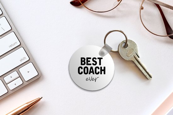 Porte-clés - Quote - Coach - Best - Zwart - Plastique - Rond