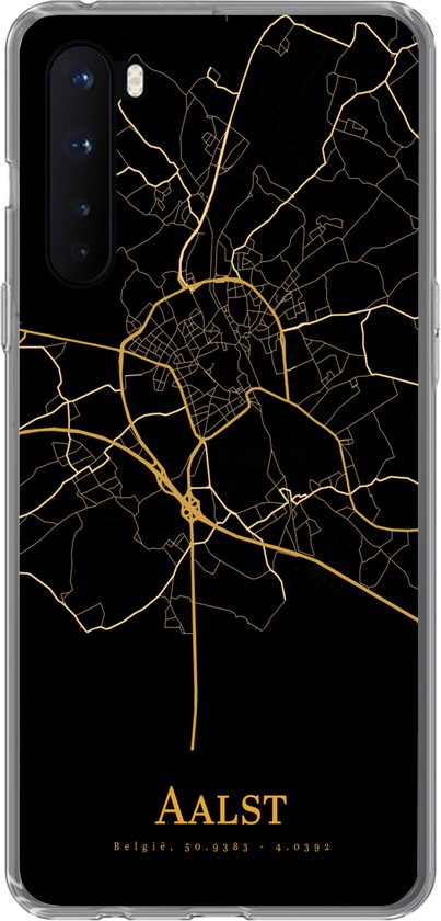 OnePlus Nord - Alost - Carte - Or - Coque de téléphone en Siliconen