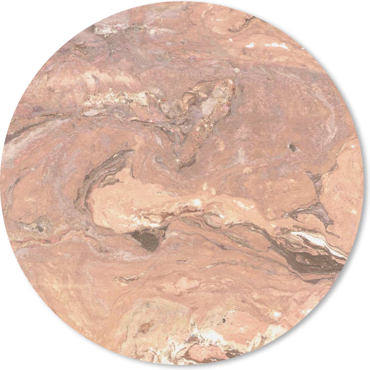 Muismat rond 20x20 cm - Mousepad Keien - Roze - Graniet print - Ronde muismatten