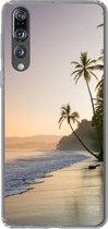Geschikt voor Huawei P20 Pro hoesje - Strand - Zee - Palmboom - Siliconen Telefoonhoesje