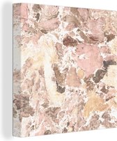 Tableau sur toile Rose - Granit - Cristal - 20x20 cm - Décoration murale