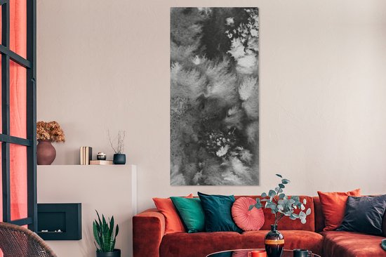 Toile Peinture Béton - Peinture - Zwart - 80x160 cm - Décoration murale