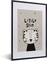 Fotolijst incl. Poster - Little star - Kinderen - Spreuken - Quotes - Kids - Baby - 40x60 cm - Posterlijst