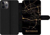 Bookcase Geschikt voor iPhone 11 Pro telefoonhoesje - Rotterdam - Kaart - Gold - Met vakjes - Wallet case met magneetsluiting
