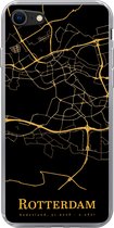 Geschikt voor iPhone SE 2020 hoesje - Rotterdam - Kaart - Gold - Siliconen Telefoonhoesje