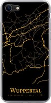 Geschikt voor iPhone 7 hoesje - Wuppertal - Kaart - Goud - Siliconen Telefoonhoesje