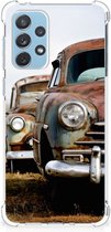 Mobiel Case Geschikt voor Samsung Galaxy A73 Telefoon Hoesje met doorzichtige rand Vintage Auto