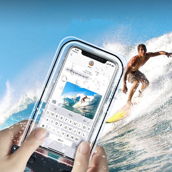 Travelhawk Waterdichte Telefoonhoesjes - Drybag Set van 2 stuks - Onderwater Hoesje Telefoon - Waterdichte telefoonzakje - Geschikt voor alle Smartphones - Ook voor paspoort & betaalpassen - Zwart
