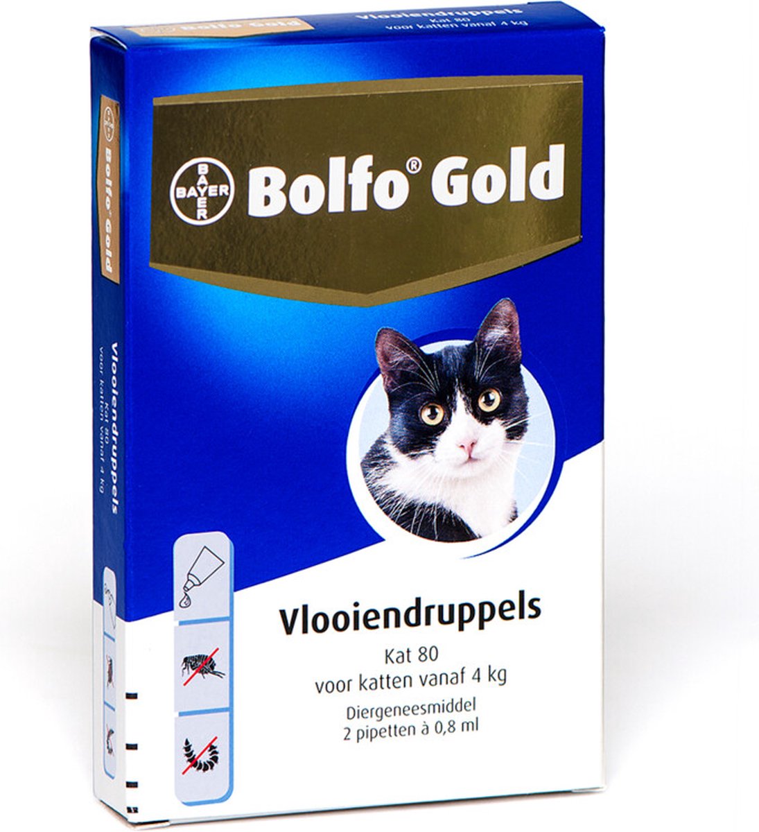 Bolfo Gold 40 Anti vlooienmiddel - Kat 0 Tot 4 kg - 4 pipetten | bol.com